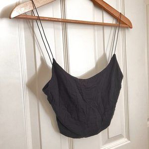 Joah Brown Black Cropped Cami Thin Straps OS